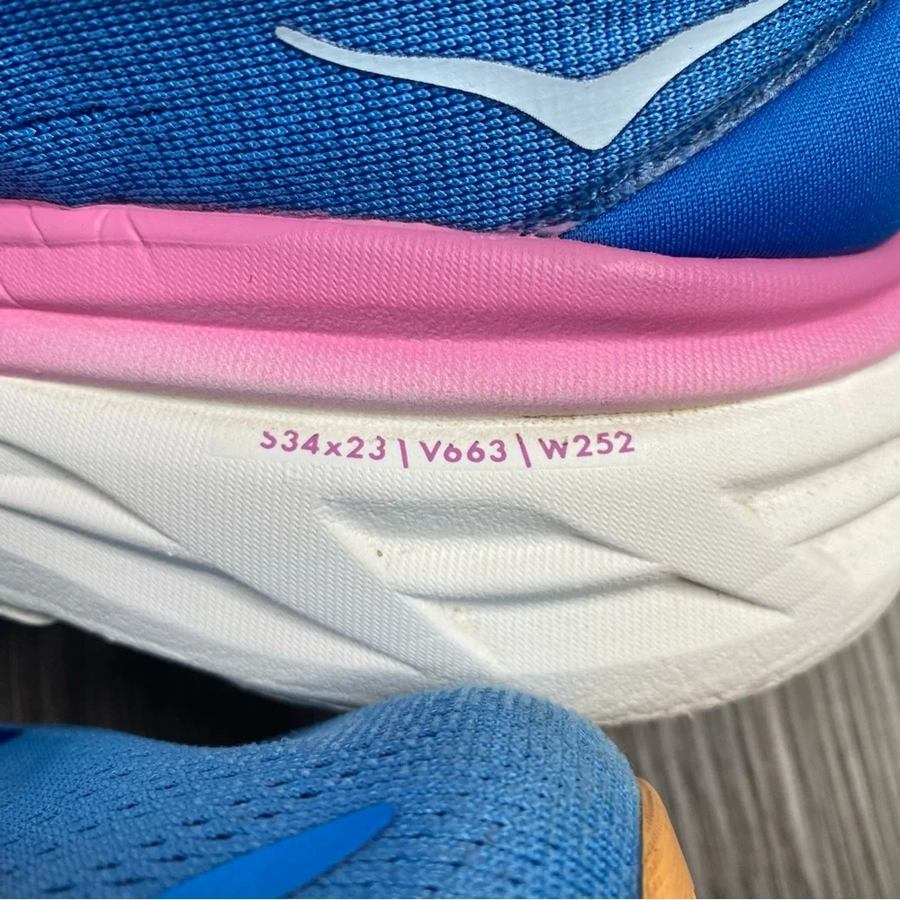 Hoka One One Bondi 8 Womens Size 11 B Blue Running Shoes Sneakers Cushion Walk - Picture 8 of 11